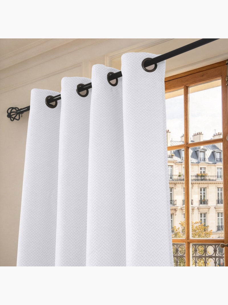 Rideau - coton pur - 100% polyester Blanc - Kiabi