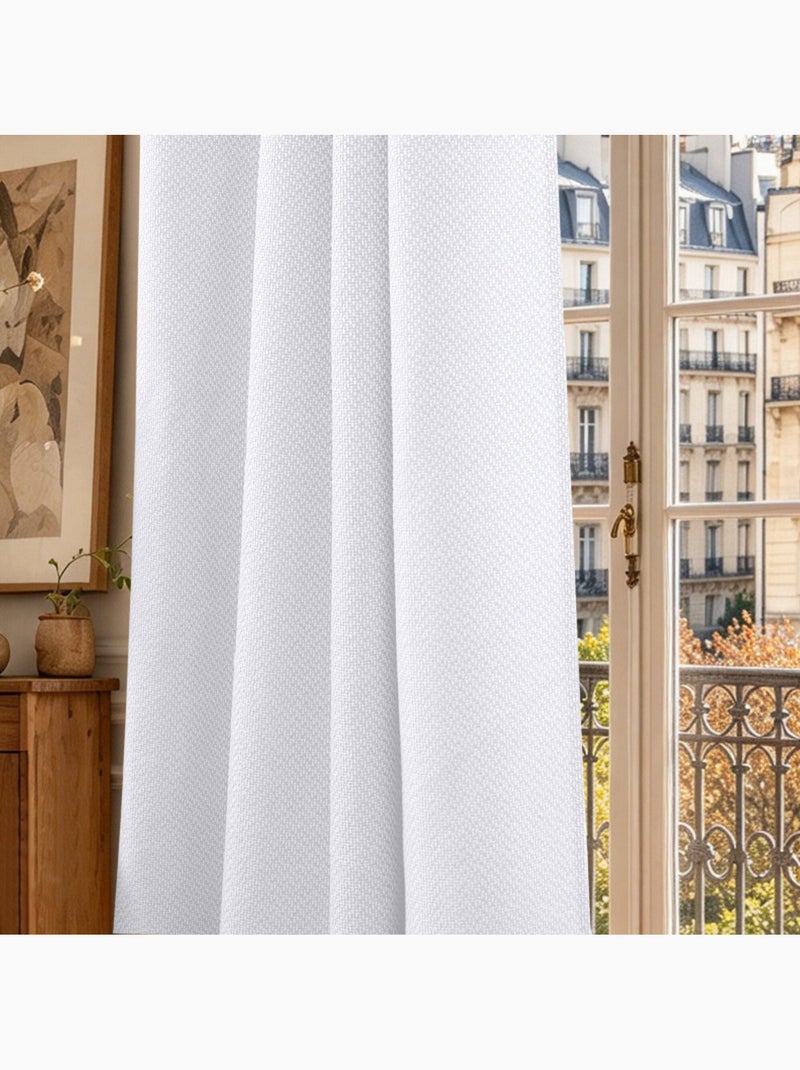 Rideau - coton pur - 100% polyester Blanc - Kiabi