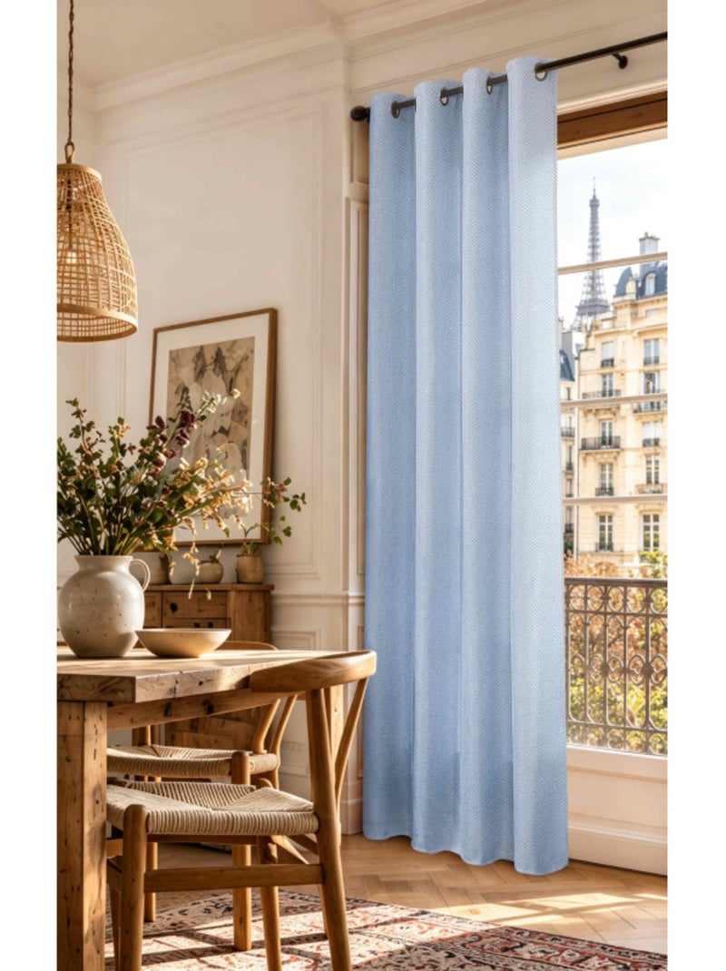 Rideau - coton pur - 100% polyester Bleu - Kiabi