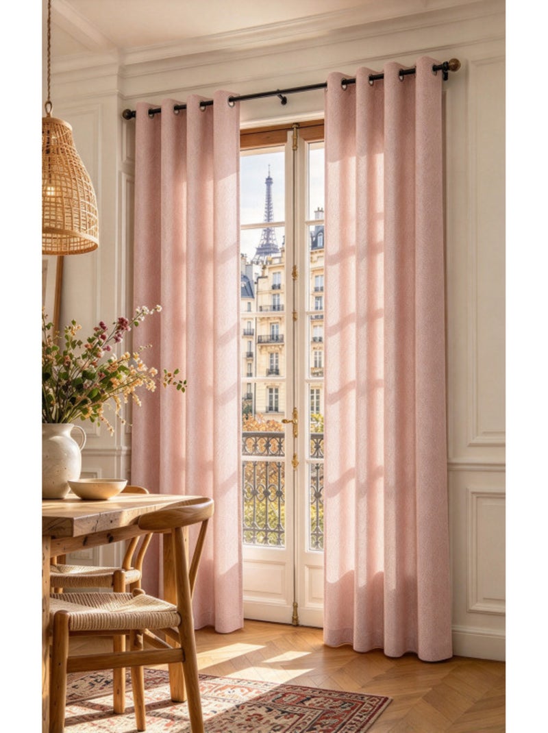 Rideau - coton pur - 100% polyester Bois de rose - Kiabi