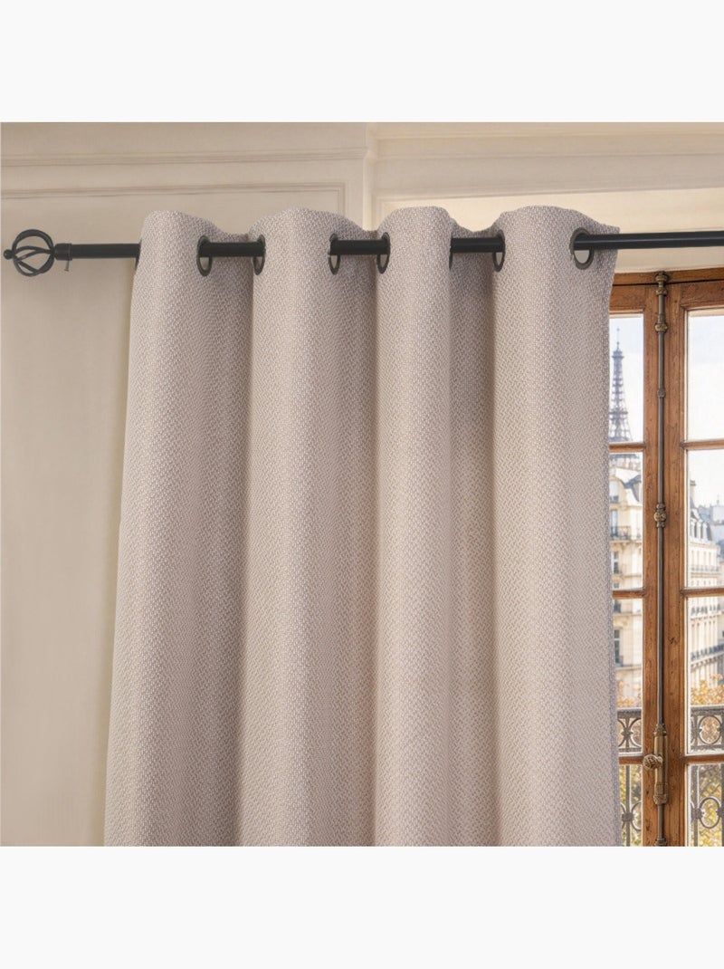 Rideau - coton pur - 100% polyester Gris taupe - Kiabi