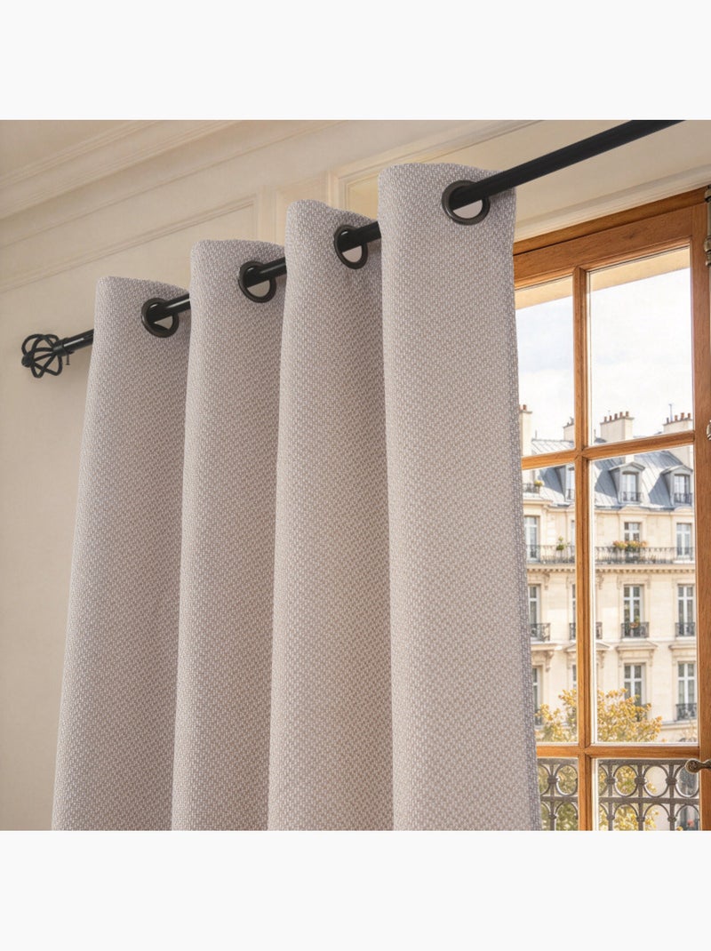 Rideau - coton pur - 100% polyester Gris taupe - Kiabi