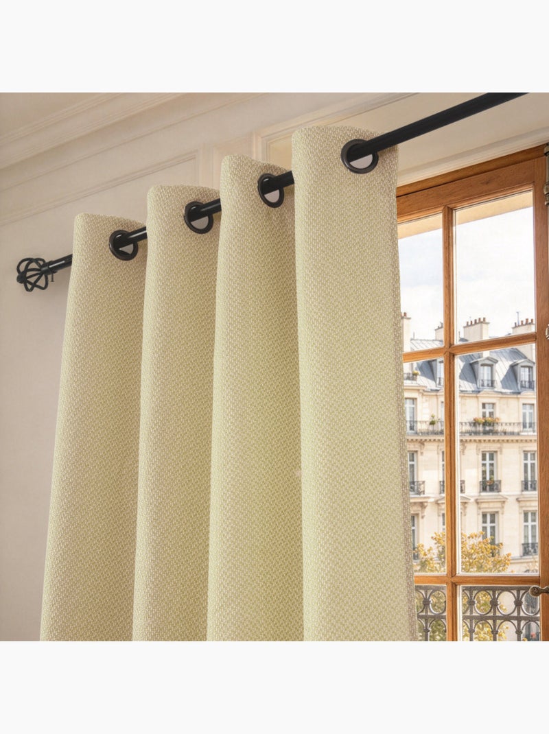 Rideau - coton pur - 100% polyester Miel - Kiabi