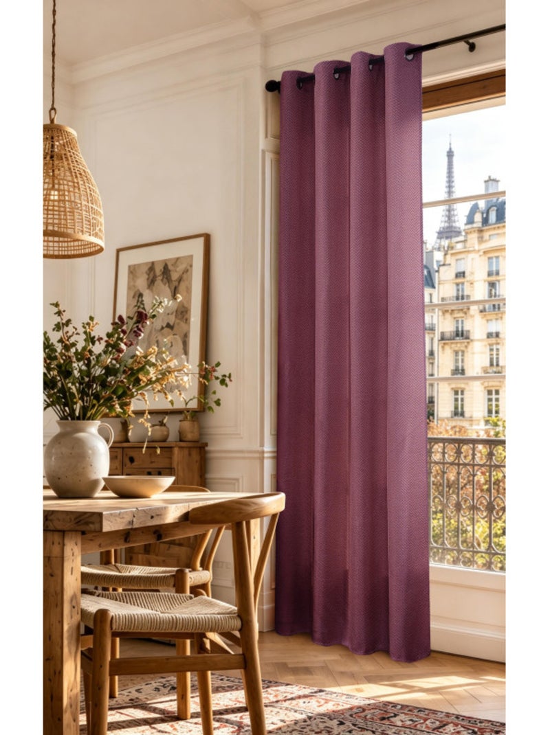 Rideau - coton pur - 100% polyester Noir Bordeaux - Kiabi