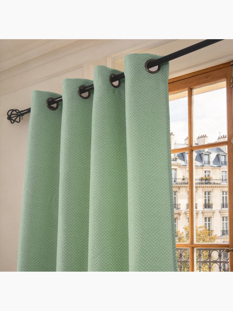 Rideau - coton pur - 100% polyester Vert chèvrefeuille - Kiabi