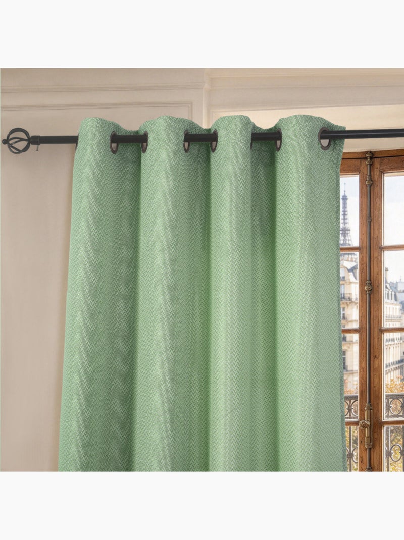 Rideau - coton pur - 100% polyester Vert chèvrefeuille - Kiabi