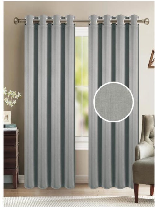 Rideau - home deco - 140 x 260 cm - effet lin - gris - prêt-à-poser - Kiabi Rideau - home deco - 140 x 260 cm - effet lin - gris - prêt-à-poser - Kiabi
