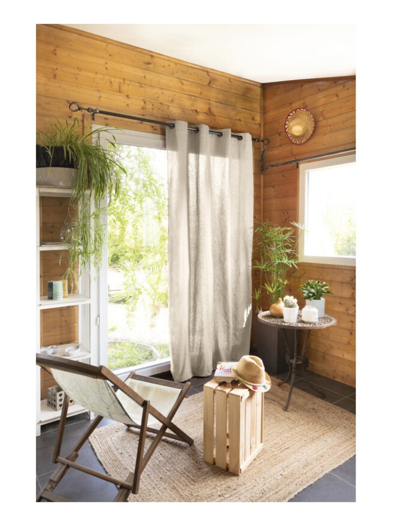 Rideau - L'effet papillon - 100% Coton Beige - Kiabi