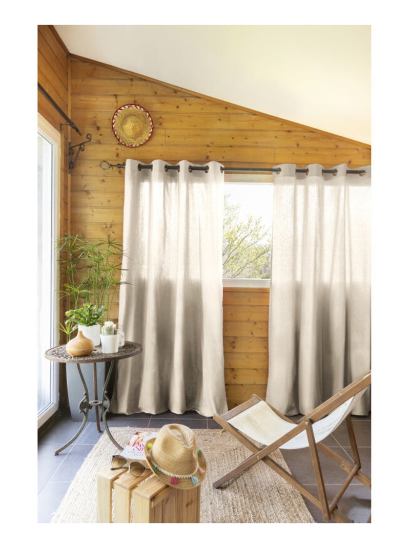 Rideau - L'effet papillon - 100% Coton Beige - Kiabi
