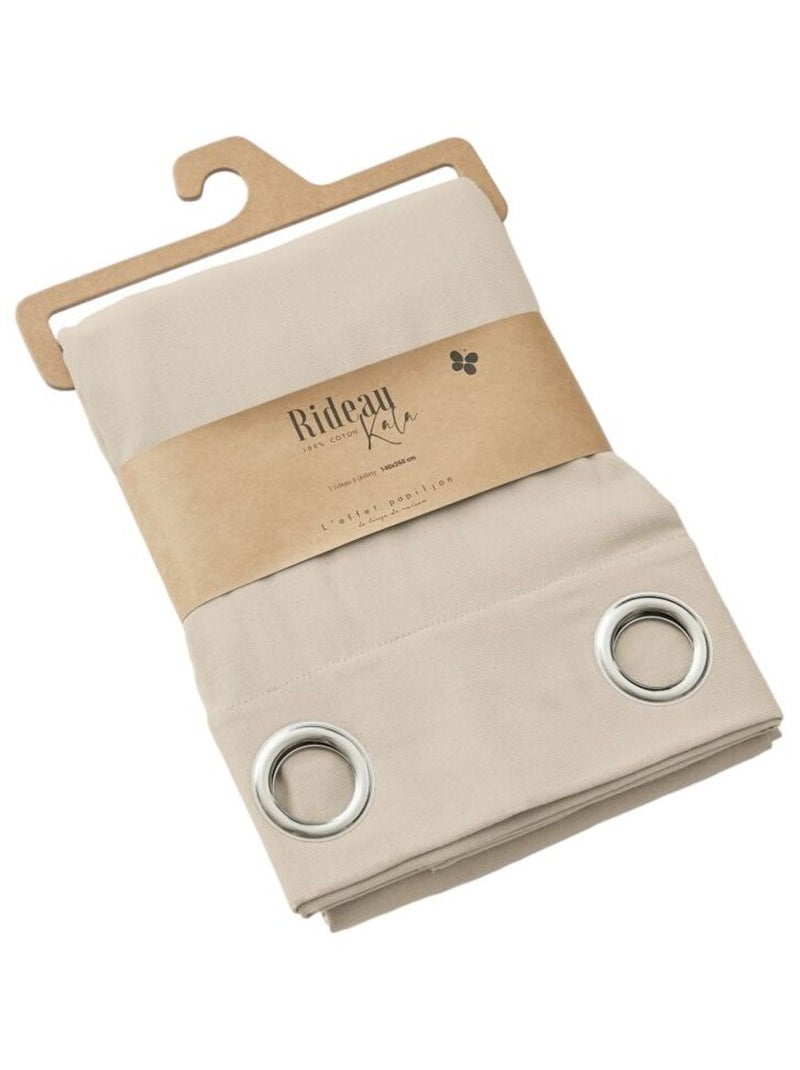 Rideau - L'effet papillon - 100% Coton Beige - Kiabi