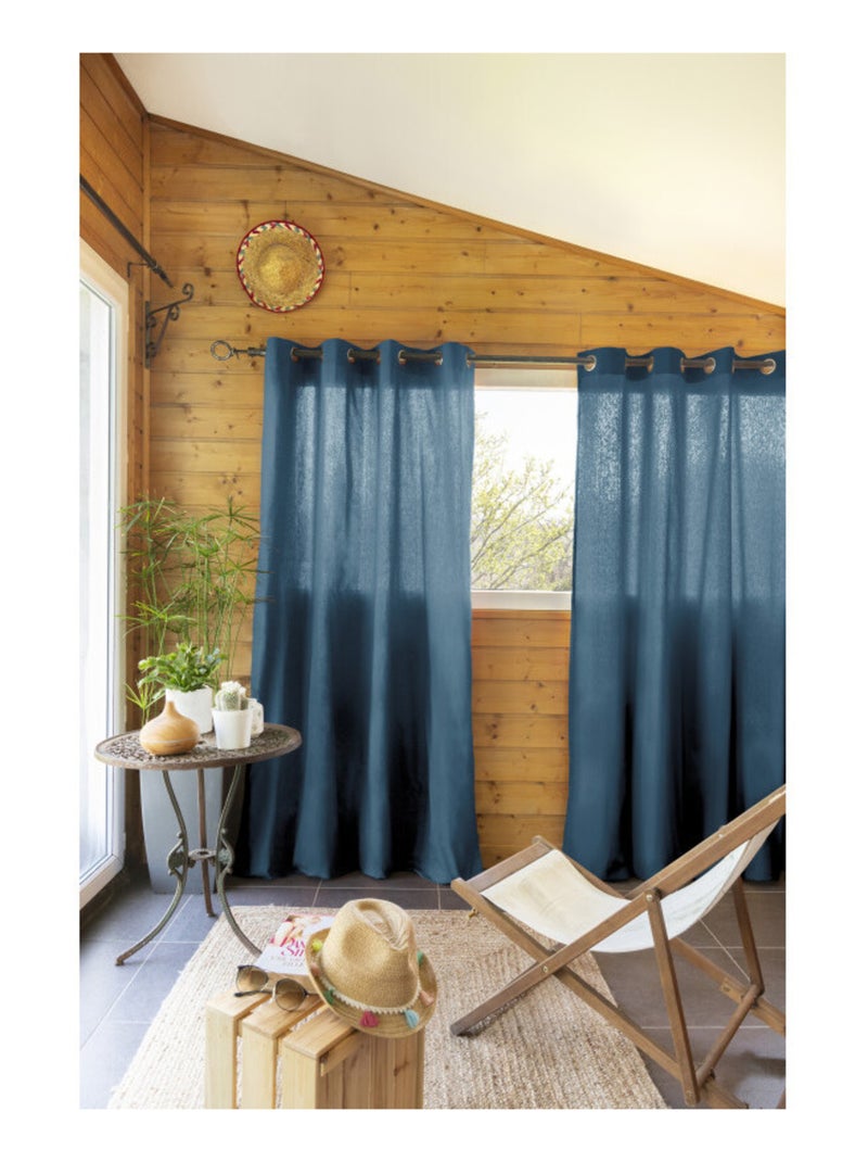 Rideau - L'effet papillon - 100% Coton Bleu jean - Kiabi