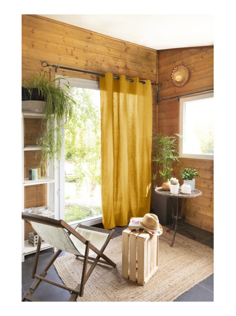 Rideau - L'effet papillon - 100% Coton Jaune - Kiabi