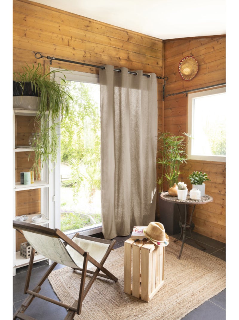 Rideau - L'effet papillon - 100% Coton Marron clair - Kiabi