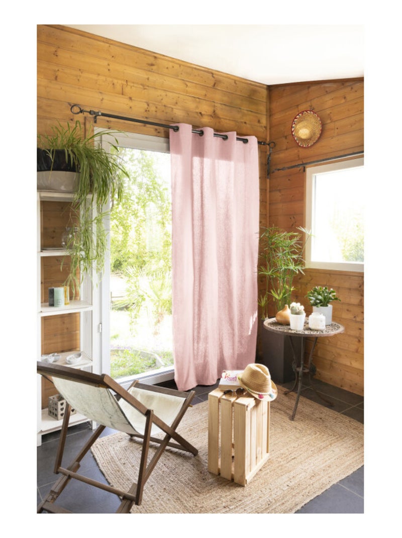 Rideau - L'effet papillon - 100% Coton Rose pâle - Kiabi
