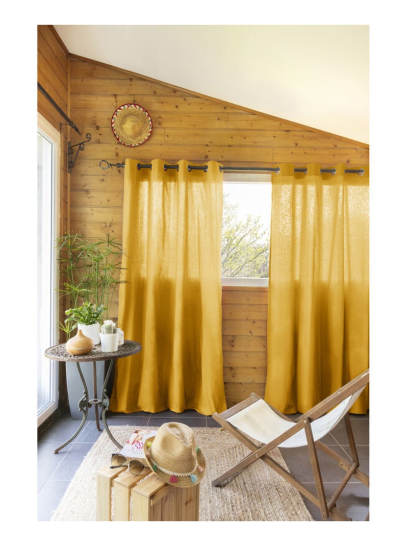 Rideau - L'effet papillon - 100% Coton Safran - Kiabi