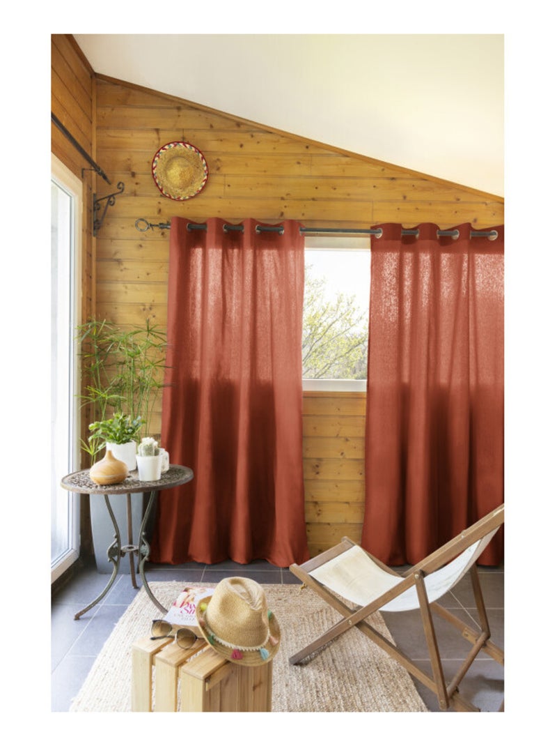 Rideau - L'effet papillon - 100% Coton Terracotta - Kiabi