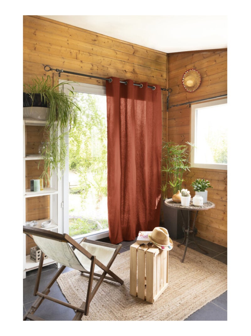 Rideau - L'effet papillon - 100% Coton Terracotta - Kiabi