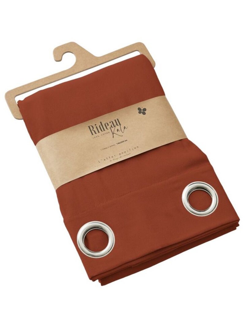 Rideau - L'effet papillon - 100% Coton Terracotta - Kiabi