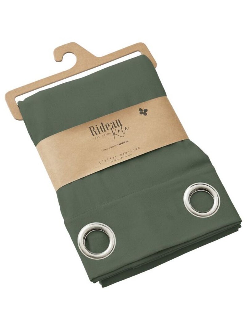 Rideau - L'effet papillon - 100% Coton Vert chèvrefeuille - Kiabi