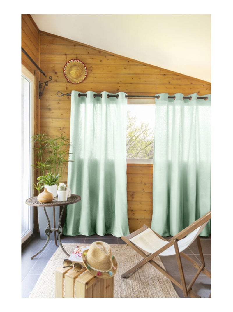 Rideau - L'effet papillon - 100% Coton Vert menthe - Kiabi
