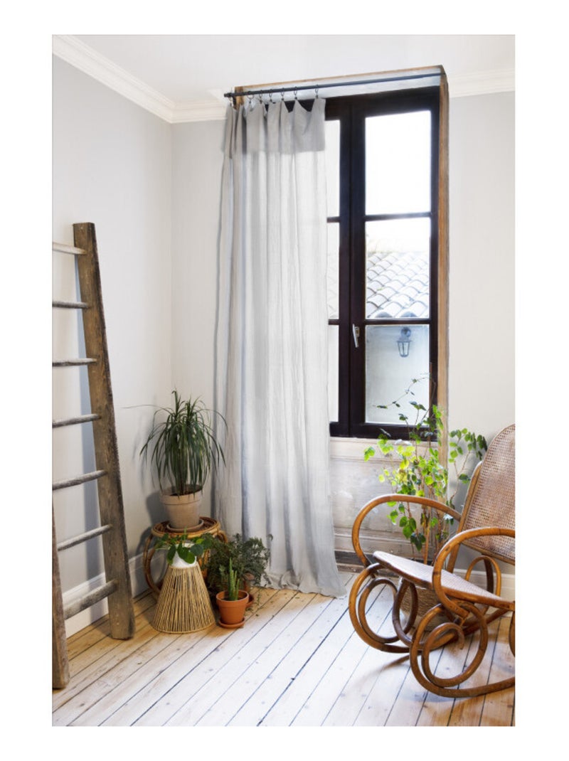 Rideau - L'effet papillon - 100% gaze de coton 125 gr/m² Blanc cassé - Kiabi
