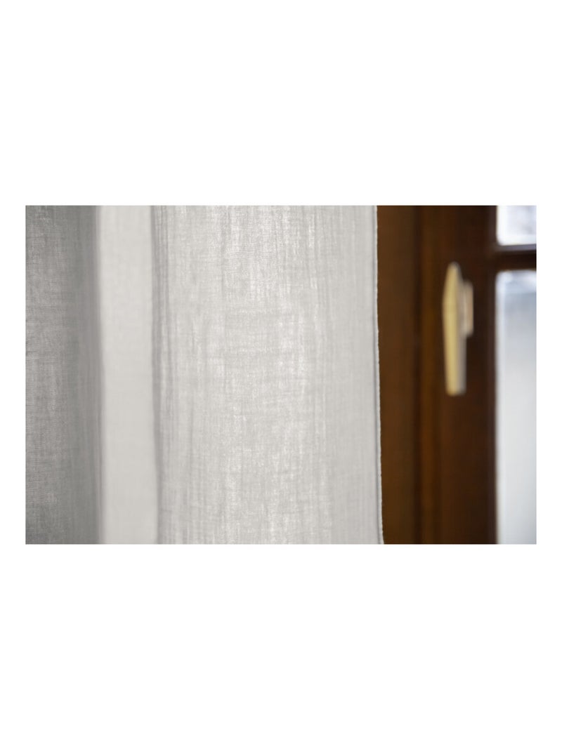 Rideau - L'effet papillon - 100% gaze de coton 125 gr/m² Blanc cassé - Kiabi