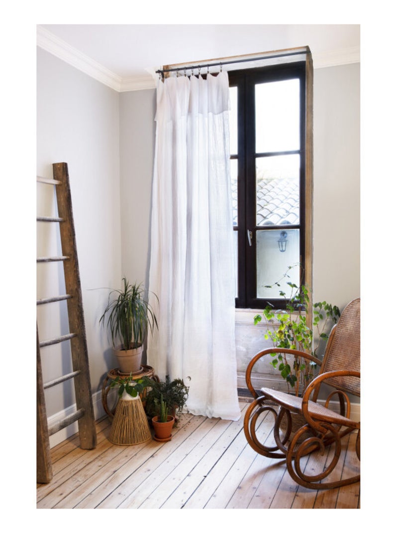 Rideau - L'effet papillon - 100% gaze de coton 125 gr/m² Blanc - Kiabi