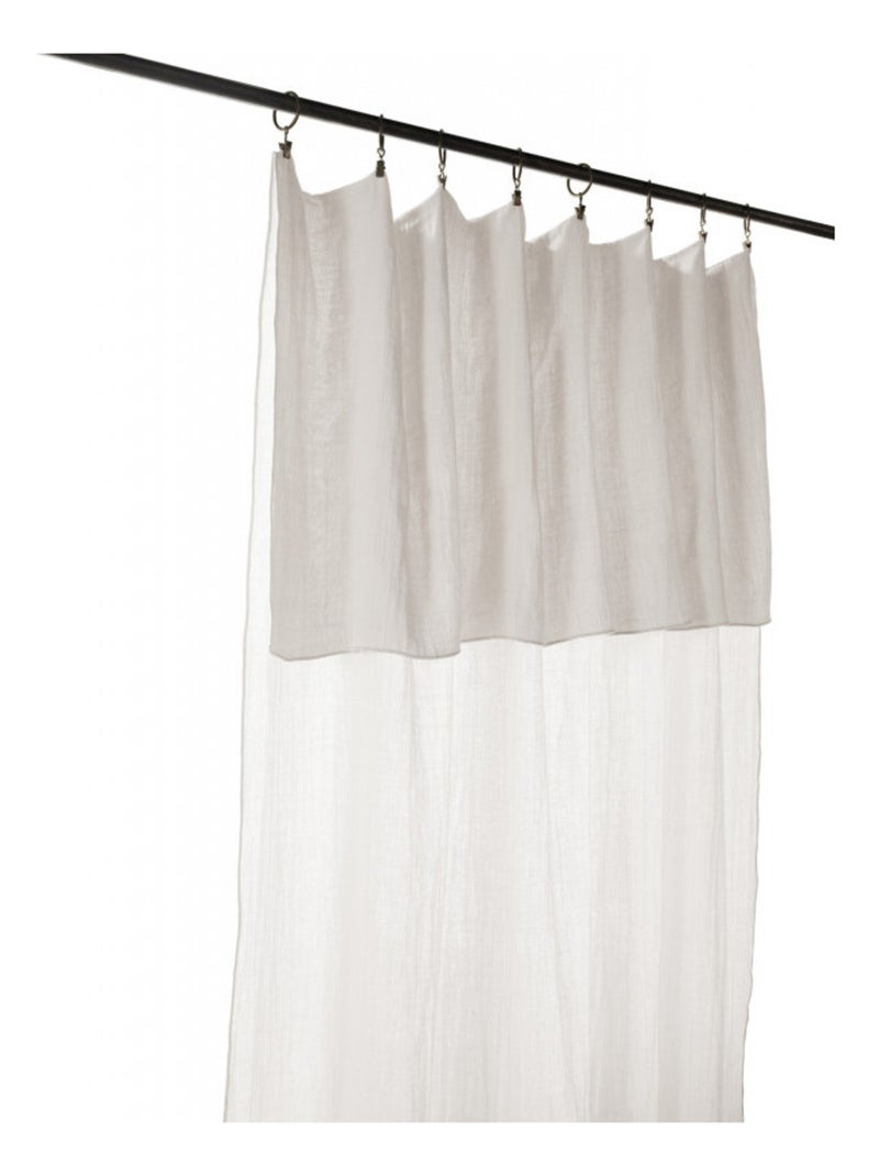 Rideau - L'effet papillon - 100% gaze de coton 125 gr/m² Blanc Perlé - Kiabi