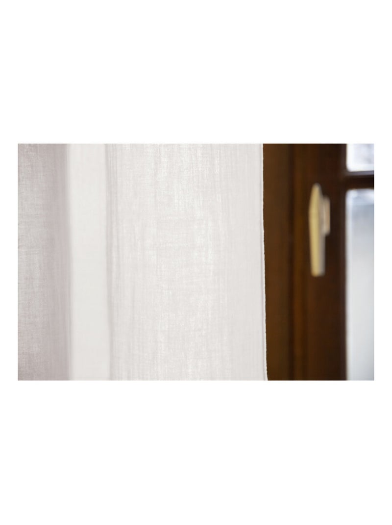 Rideau - L'effet papillon - 100% gaze de coton 125 gr/m² Blanc Perlé - Kiabi
