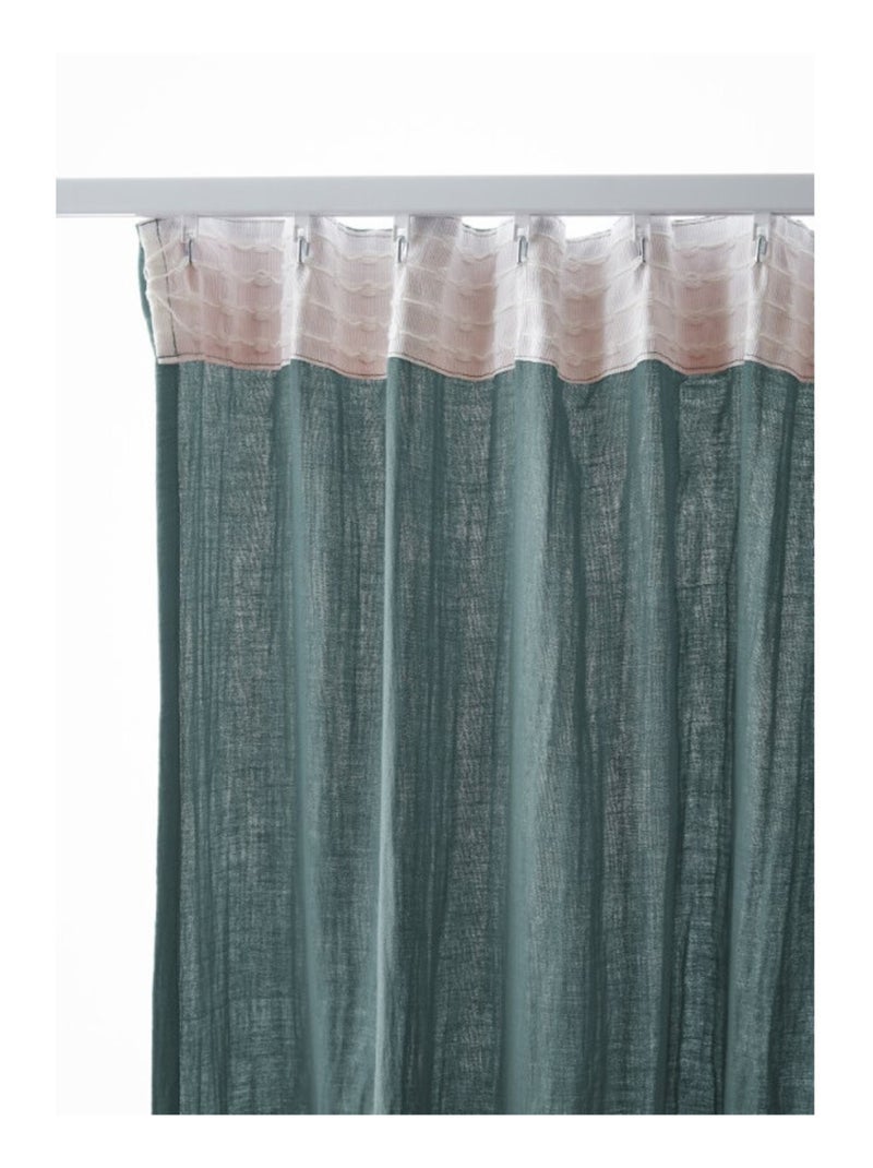 Rideau - L'effet papillon - 100% gaze de coton 125 gr/m² Bleu canard - Kiabi