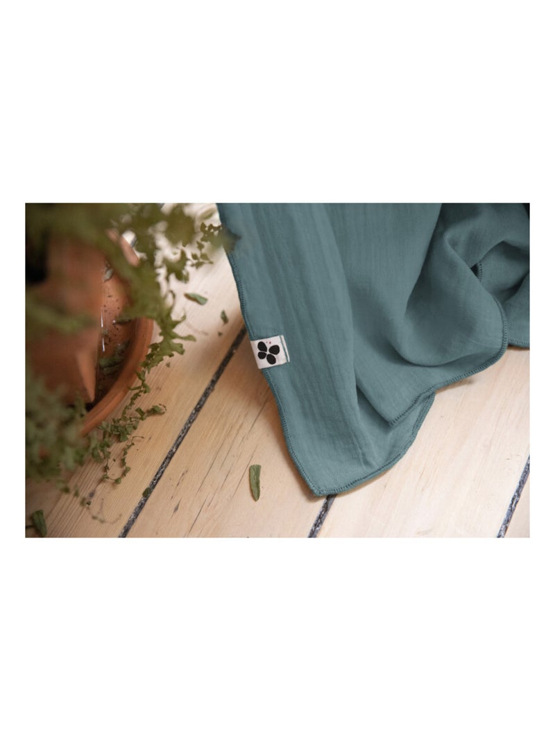 Rideau - L'effet papillon - 100% gaze de coton 125 gr/m² Bleu canard - Kiabi