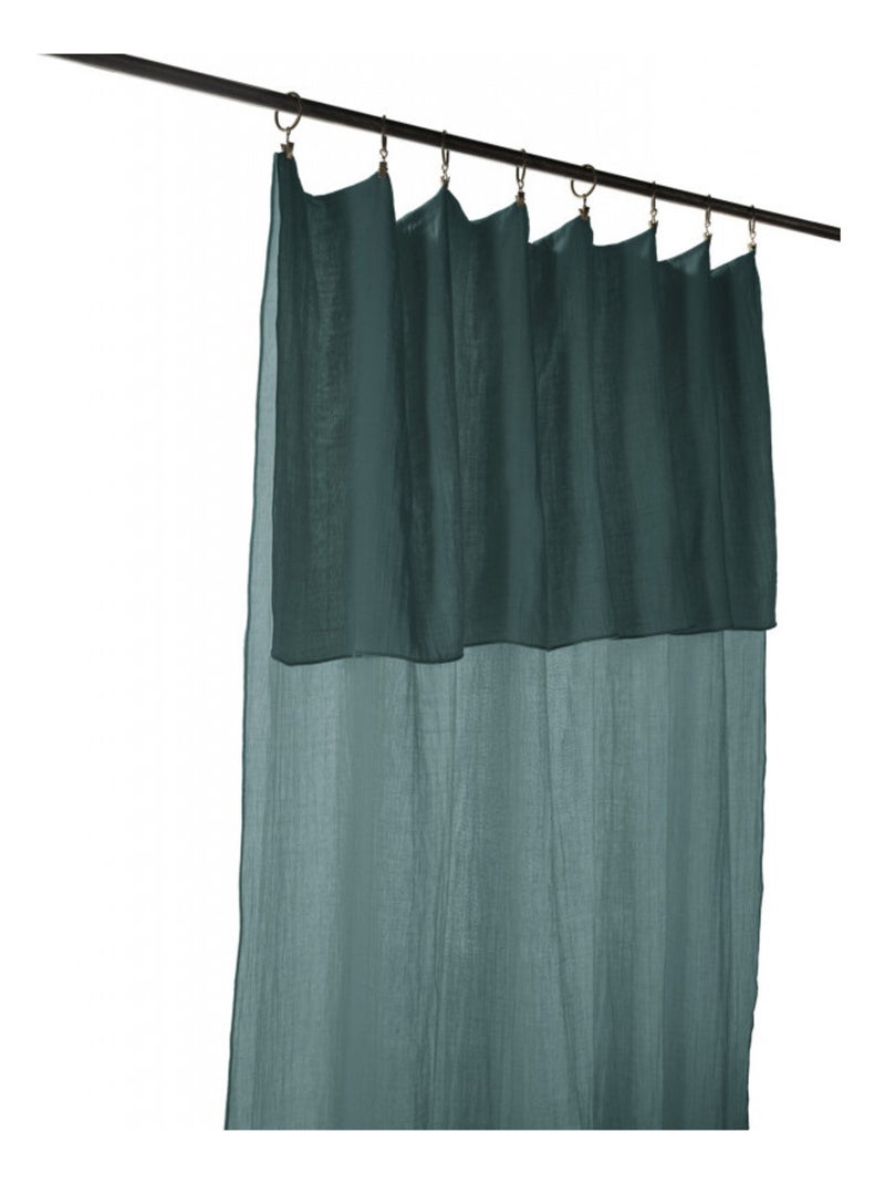 Rideau - L'effet papillon - 100% gaze de coton 125 gr/m² Bleu canard - Kiabi