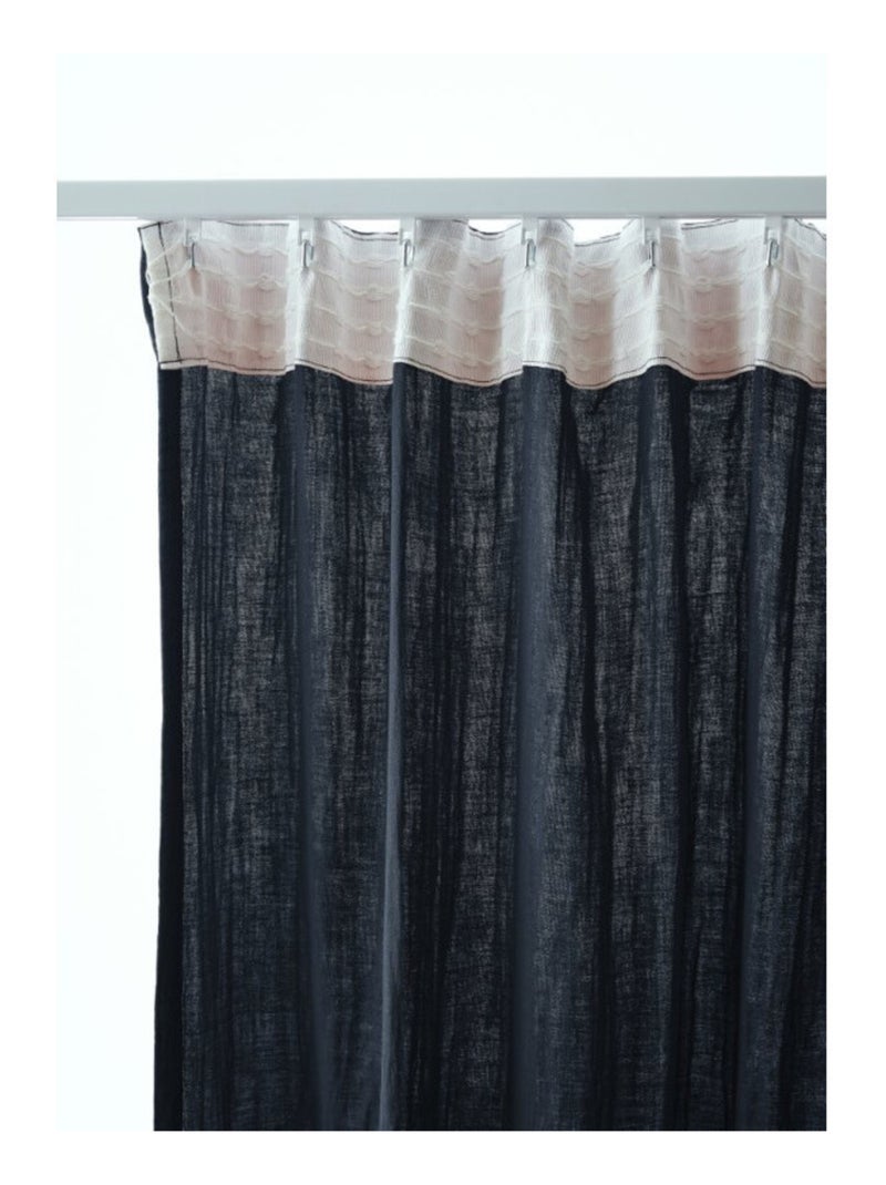 Rideau - L'effet papillon - 100% gaze de coton 125 gr/m² Bleu nuit - Kiabi