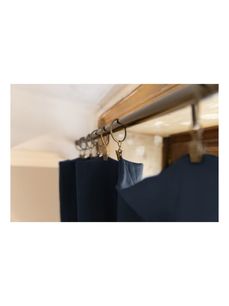 Rideau - L'effet papillon - 100% gaze de coton 125 gr/m² Bleu nuit - Kiabi