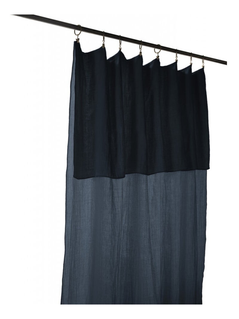 Rideau - L'effet papillon - 100% gaze de coton 125 gr/m² Bleu nuit - Kiabi