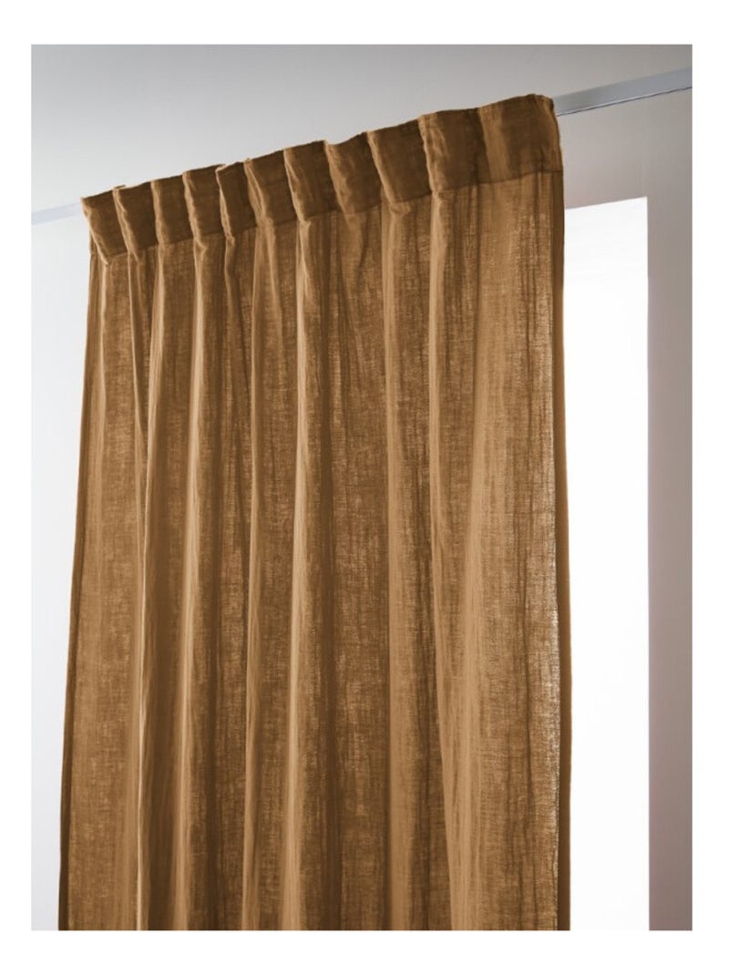 Rideau - L'effet papillon - 100% gaze de coton 125 gr/m² Camel - Kiabi