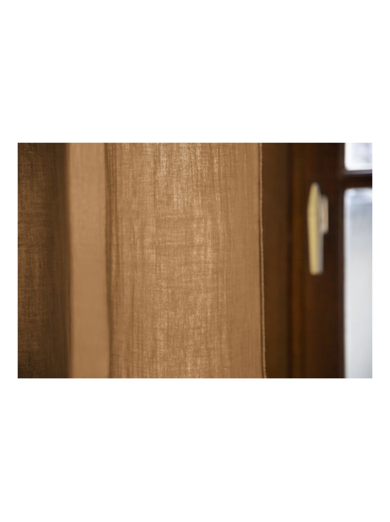 Rideau - L'effet papillon - 100% gaze de coton 125 gr/m² Camel - Kiabi