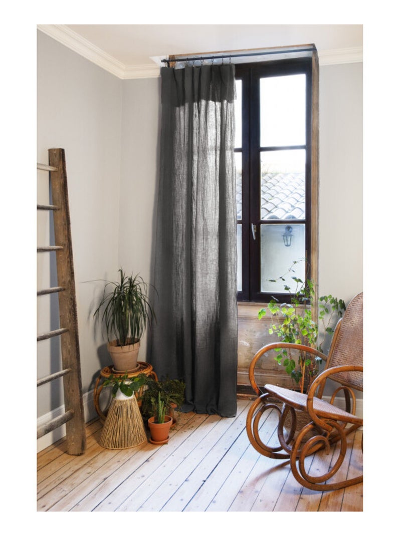 Rideau - L'effet papillon - 100% gaze de coton 125 gr/m² Gris souris - Kiabi
