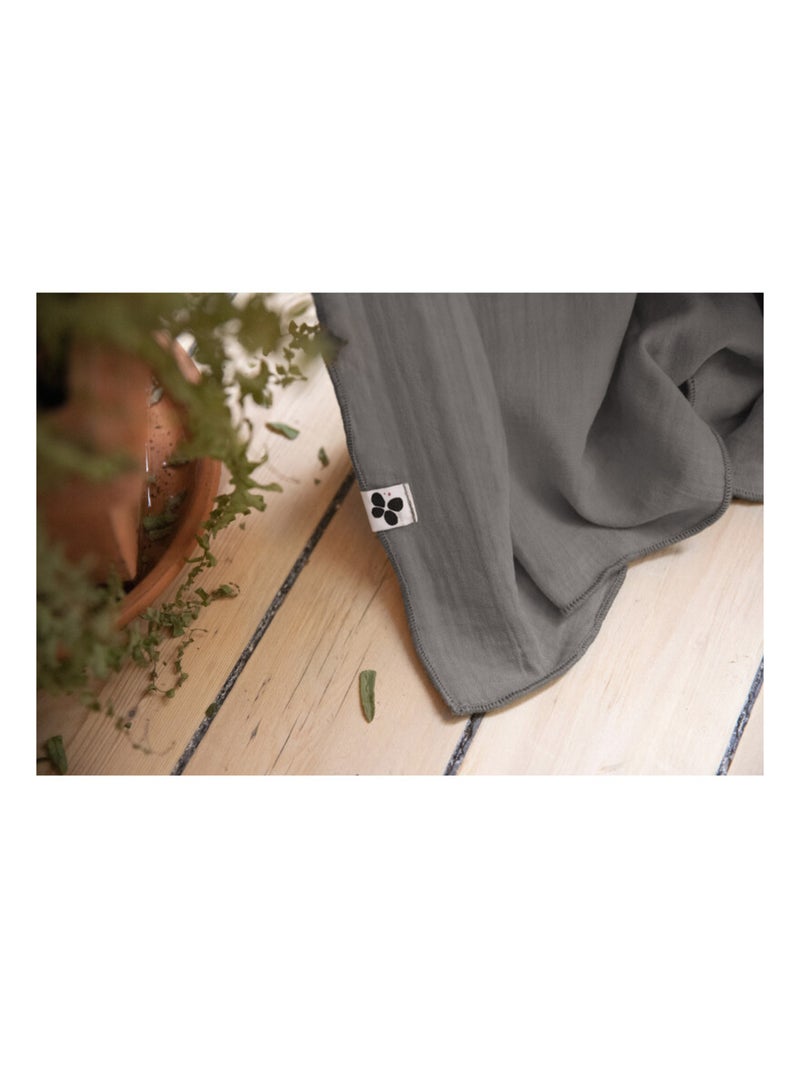Rideau - L'effet papillon - 100% gaze de coton 125 gr/m² Gris souris - Kiabi