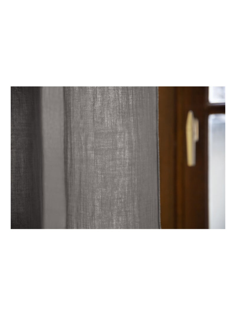 Rideau - L'effet papillon - 100% gaze de coton 125 gr/m² Gris souris - Kiabi