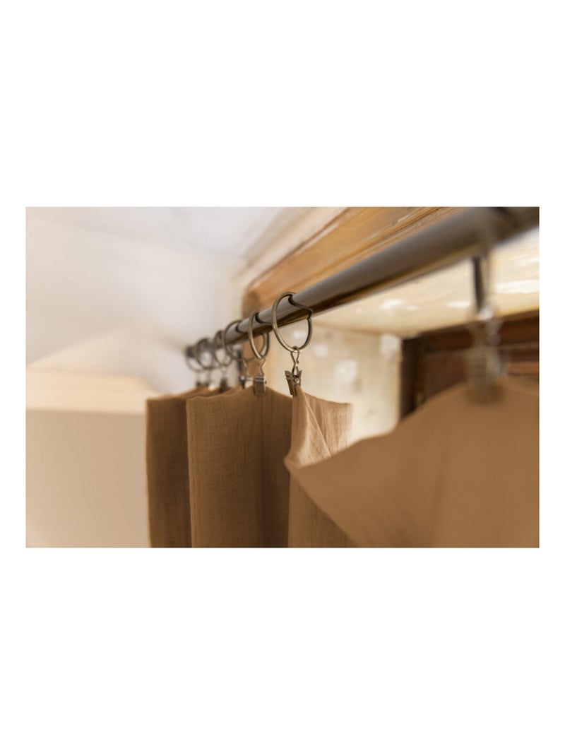 Rideau - L'effet papillon - 100% gaze de coton 125 gr/m² Gris taupe - Kiabi