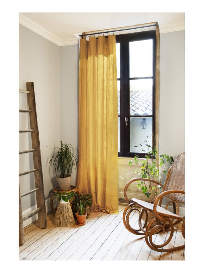 Rideau - L'effet papillon - 100% gaze de coton 125 gr/m² Jaune - Kiabi