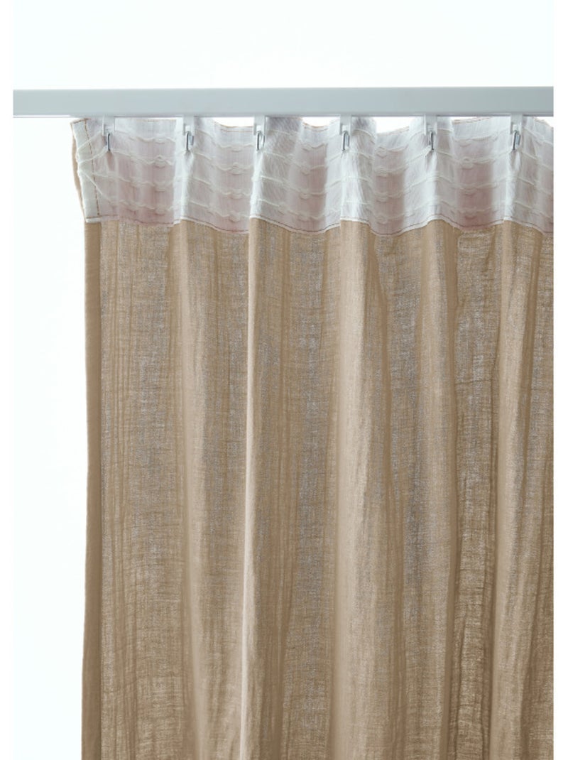 Rideau - L'effet papillon - 100% gaze de coton 125 gr/m² Marron clair - Kiabi