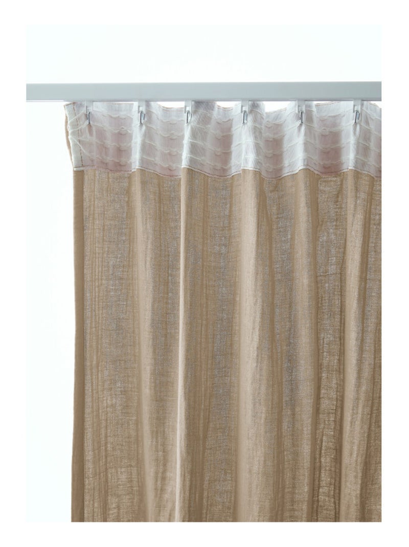 Rideau - L'effet papillon - 100% gaze de coton 125 gr/m² Marron clair - Kiabi