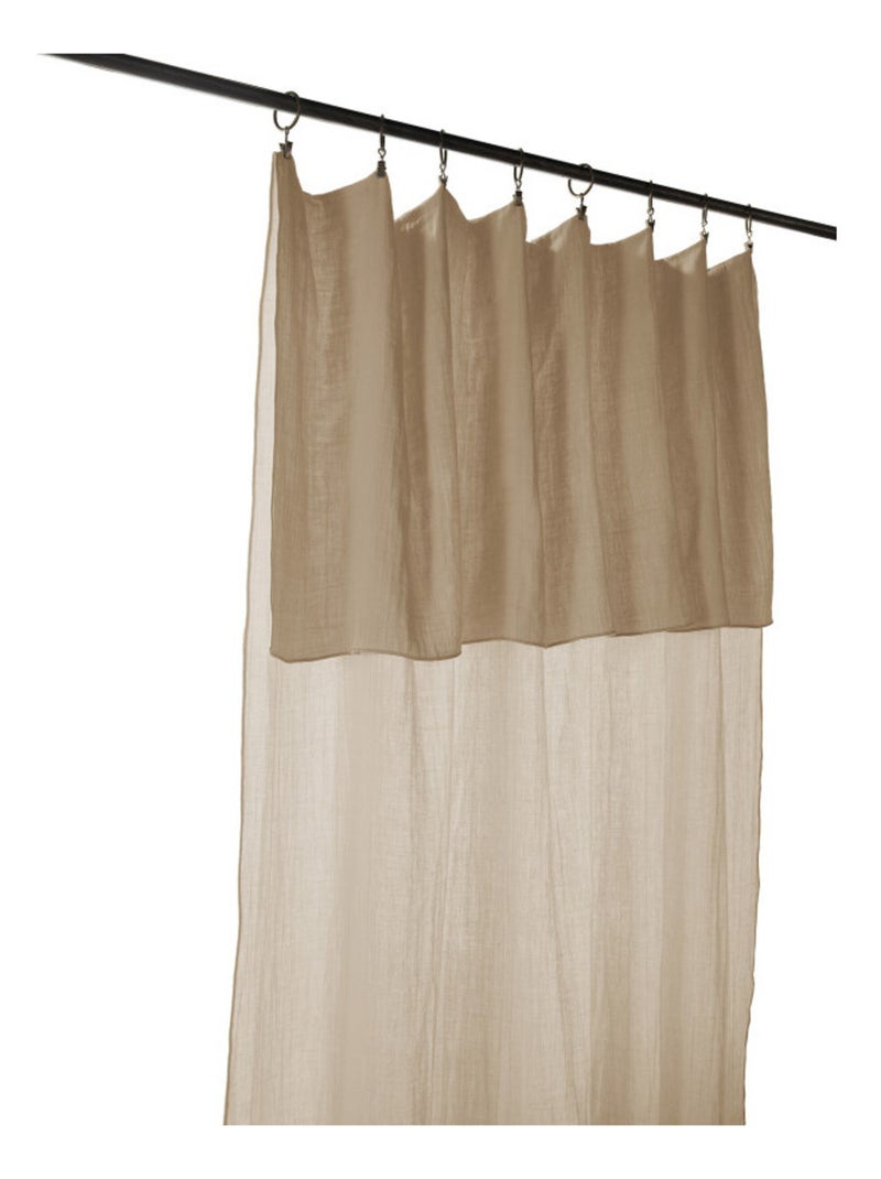 Rideau - L'effet papillon - 100% gaze de coton 125 gr/m² Marron clair - Kiabi