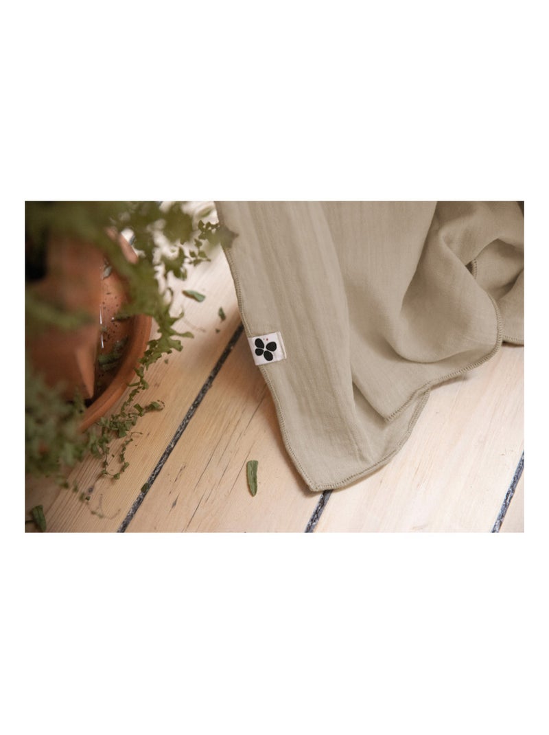 Rideau - L'effet papillon - 100% gaze de coton 125 gr/m² Marron clair - Kiabi
