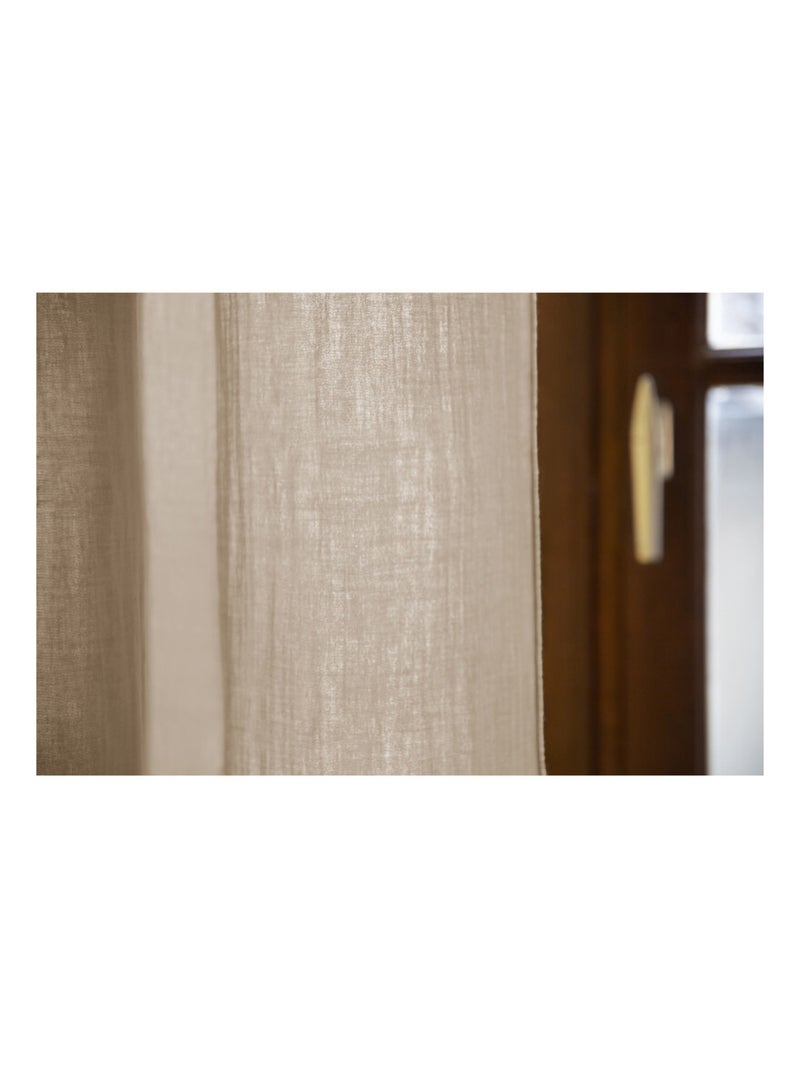 Rideau - L'effet papillon - 100% gaze de coton 125 gr/m² Marron clair - Kiabi