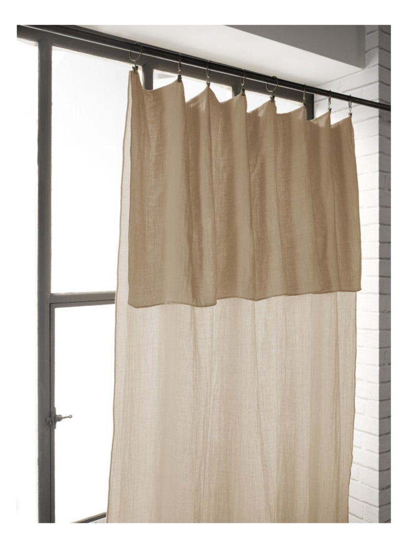 Rideau - L'effet papillon - 100% gaze de coton 125 gr/m² Marron clair - Kiabi