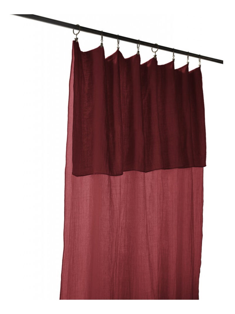 Rideau - L'effet papillon - 100% gaze de coton 125 gr/m² Noir Bordeaux - Kiabi