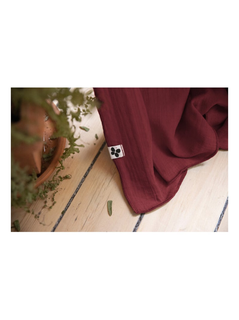 Rideau - L'effet papillon - 100% gaze de coton 125 gr/m² Noir Bordeaux - Kiabi